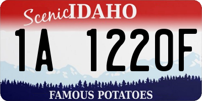 ID license plate 1A1220F