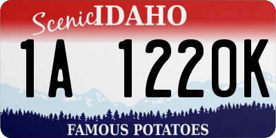 ID license plate 1A1220K