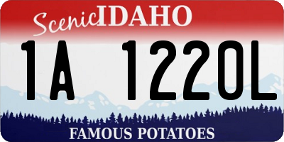 ID license plate 1A1220L