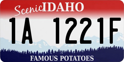 ID license plate 1A1221F