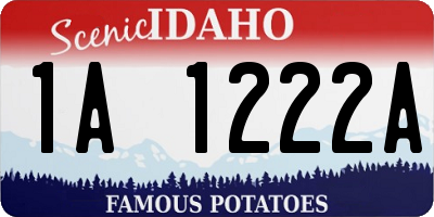 ID license plate 1A1222A
