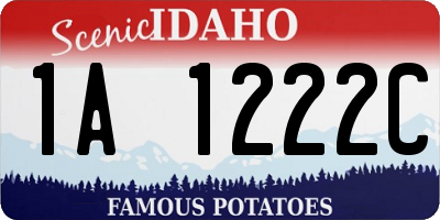 ID license plate 1A1222C