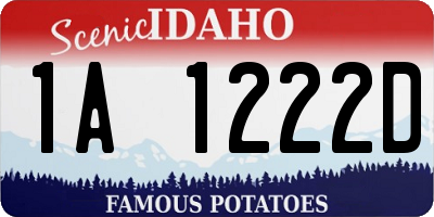 ID license plate 1A1222D