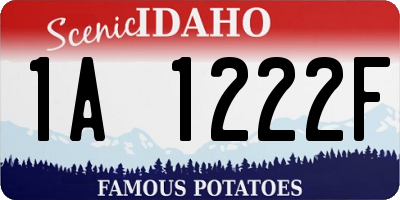 ID license plate 1A1222F