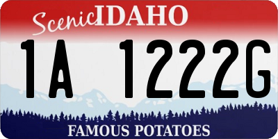 ID license plate 1A1222G