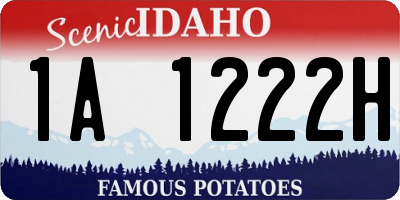 ID license plate 1A1222H