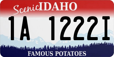 ID license plate 1A1222I
