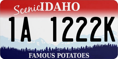ID license plate 1A1222K