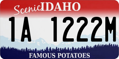 ID license plate 1A1222M