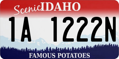 ID license plate 1A1222N