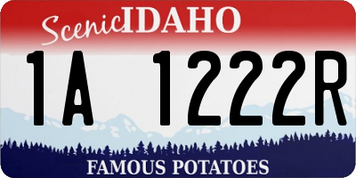 ID license plate 1A1222R