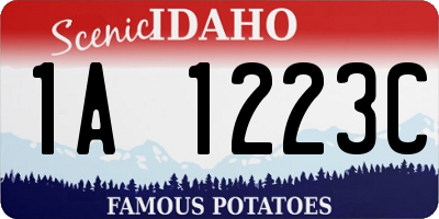 ID license plate 1A1223C