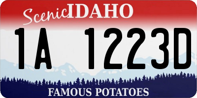 ID license plate 1A1223D