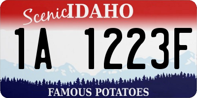 ID license plate 1A1223F