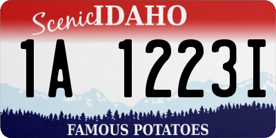ID license plate 1A1223I