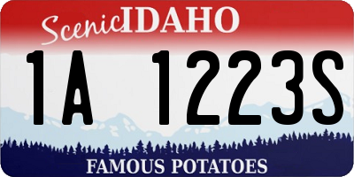 ID license plate 1A1223S