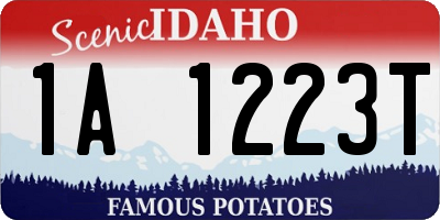 ID license plate 1A1223T