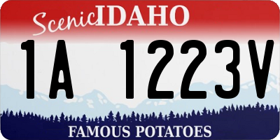 ID license plate 1A1223V