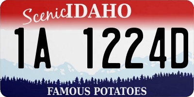 ID license plate 1A1224D