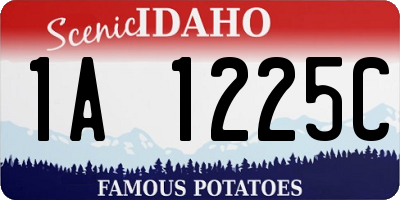 ID license plate 1A1225C