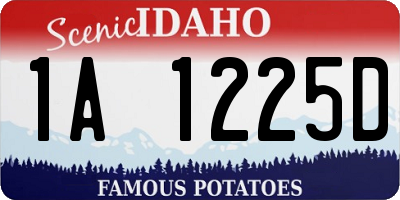 ID license plate 1A1225D