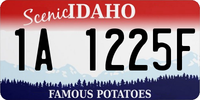 ID license plate 1A1225F
