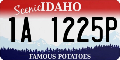 ID license plate 1A1225P