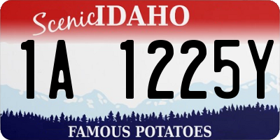 ID license plate 1A1225Y