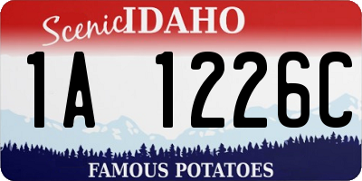 ID license plate 1A1226C