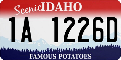 ID license plate 1A1226D