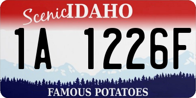 ID license plate 1A1226F