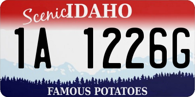 ID license plate 1A1226G