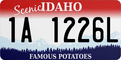 ID license plate 1A1226L