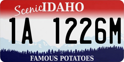ID license plate 1A1226M