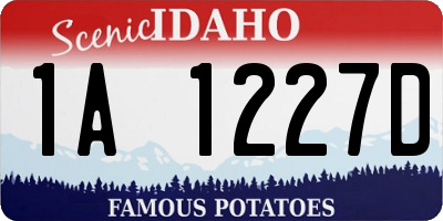 ID license plate 1A1227D
