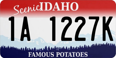ID license plate 1A1227K