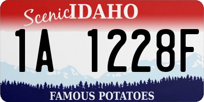 ID license plate 1A1228F