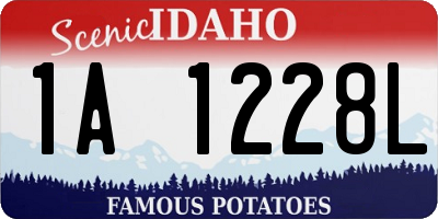 ID license plate 1A1228L