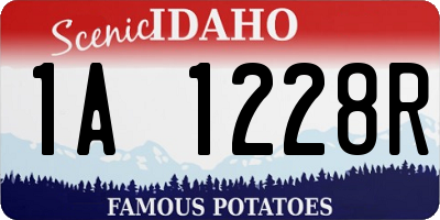 ID license plate 1A1228R