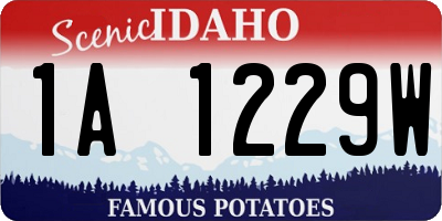 ID license plate 1A1229W
