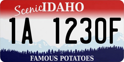 ID license plate 1A1230F