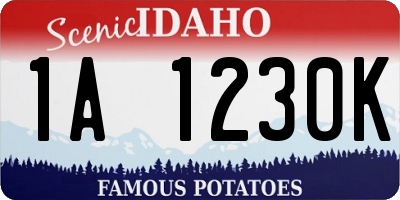ID license plate 1A1230K