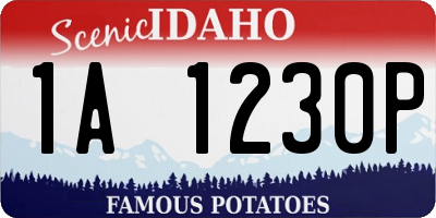 ID license plate 1A1230P