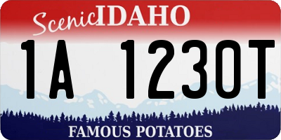 ID license plate 1A1230T