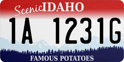 ID license plate 1A1231G