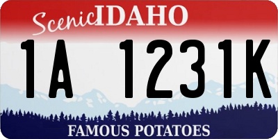 ID license plate 1A1231K