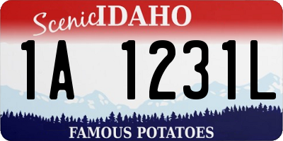 ID license plate 1A1231L