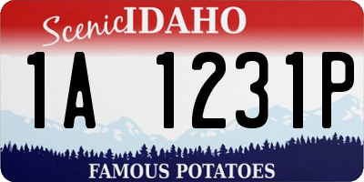 ID license plate 1A1231P