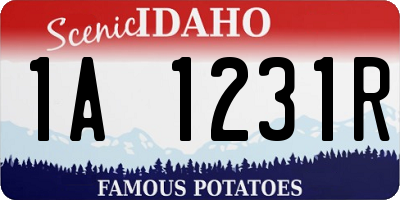 ID license plate 1A1231R