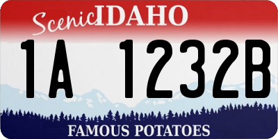 ID license plate 1A1232B